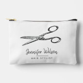 エレガントレトロはさみ – ミニマル美容師 アクセサリーポーチ (正面)