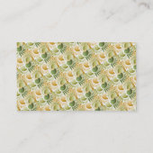 エレガントレトロアールデコ金ゴールドと緑の熱帯 名刺 (裏面)