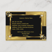 エレガントレトロアールデコ金ゴールドブラックメタル 名刺 (裏面)