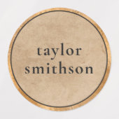 エレガントレトロクラシーユニセックスラグジュアリーユーザー名の追加 ラベル (デザイン1)