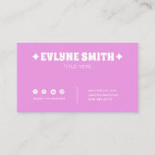 エレガントレトログルーヴィ紫カラフルフローラモダン 名刺 (裏面)