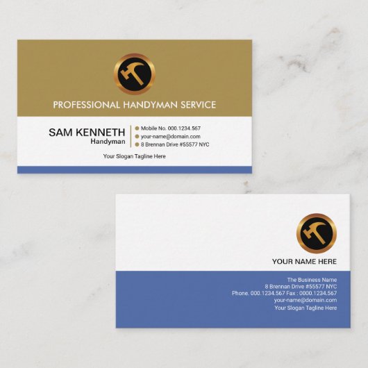 エレガントレトロコラム建築ハンディマン 名刺 (正面/裏面)