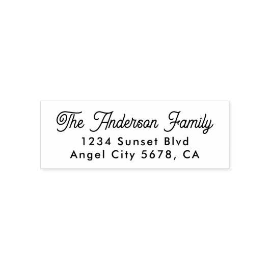 エレガントレトロスクリプト名前をカスタムする差出人住所 セルフインキングスタンプ (デザイン)