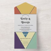 エレガントレトロスタイリッシュアールデコシモダンッ結婚ク オールインワン招待状 (内側)