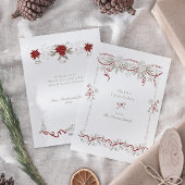 エレガントレトロハンドドロードクリスマスリース シーズンカード