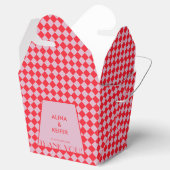 エレガントレトロピンクアンドレ市松模様にッド結婚ズ フェイバーボックス (オープン)