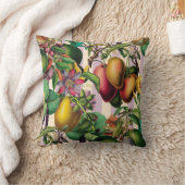 エレガントレトロフルーツと花が大きな熱帯はっきりした気候 クッション (ブランケット)