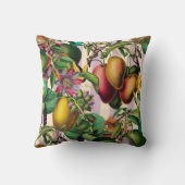 エレガントレトロフルーツと花が大きな熱帯はっきりした気候 クッション (裏面)