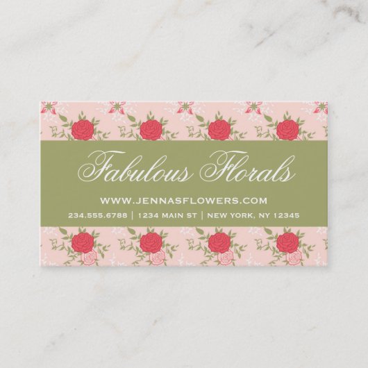 エレガントレトロフローラバラ 名刺 (正面)