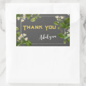 エレガントレトロフローラ名前をカスタムする文字ギフトグレー 長方形シール (バッグ)