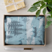 エレガントレトロブルーウッドランドディアー 薄葉紙 (ギフト)