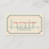 エレガントレトロブルーハサミ美容師 名刺 (裏面)