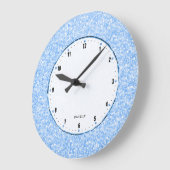 エレガントレトロホワイトグリッターとキラキラ ラージ壁時計 (傾斜)