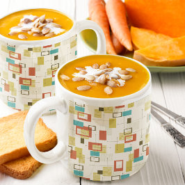 エレガントレトロミッドセンチュリー幾何学形状 コーヒーマグカップ