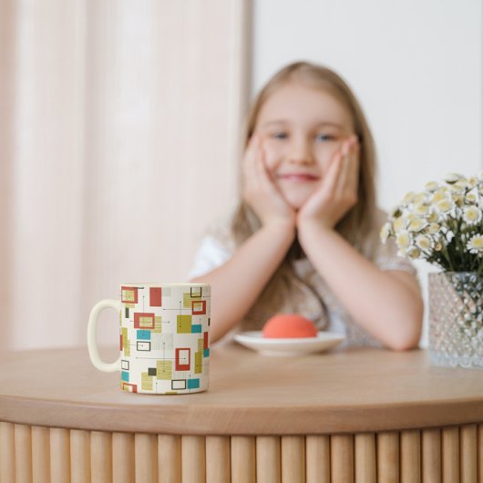 エレガントレトロミッドセンチュリー幾何学形状 コーヒーマグカップ