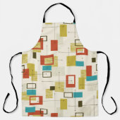 エレガントレトロミッドセンチュリー幾何学模様 エプロン (正面)