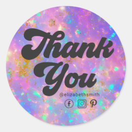 エレガントレトロモダン金ゴールドオパールストーンありがとう ラウンドシール