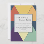 エレガントレトロ幾何スタイリッシュモダン結婚の 招待状 (正面)