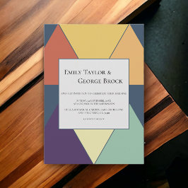 エレガントレトロ幾何スタイリッシュモダン結婚の 招待状