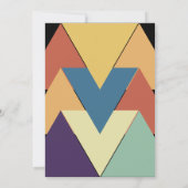 エレガントレトロ抽象芸術幾何スタイリッシュ結婚の 招待状 (裏面)