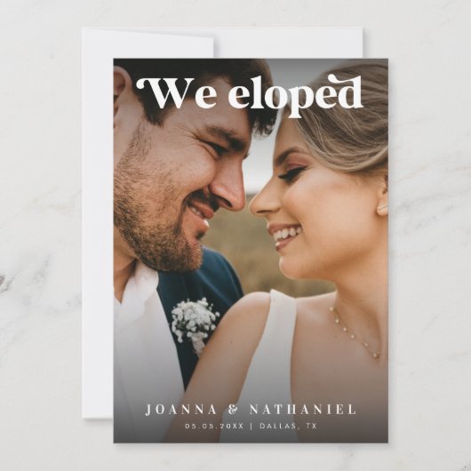 エレガントレトロ白黒の駆け引き発表 招待状 (正面)