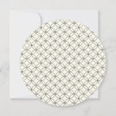 エレガントレトロ白黒ラインア結婚ールズラウンド セーブザデート (裏面)