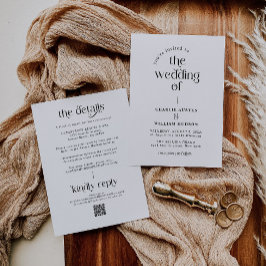 エレガントレトロ結婚タイポグラフィ 招待状