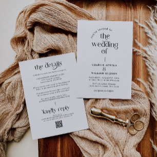 エレガントレトロ結婚タイポグラフィ 招待状