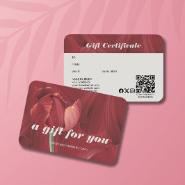 エレガントレトロ赤スタイリッシュチューリップ抽象芸術パターン