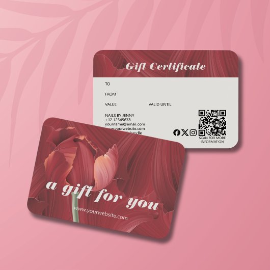 エレガントレトロ赤スタイリッシュチューリップ抽象芸術パターン