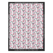 エレガントレトロ赤黒葉つる植物アールデコ テーブルクロス (正面)