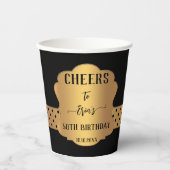 エレガントレトロ金ゴールドブラックフェスティバル紙カップ 紙コップ (正面)