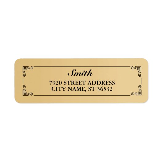 エレガントレトロ黄金グラデーション ラベル (正面)
