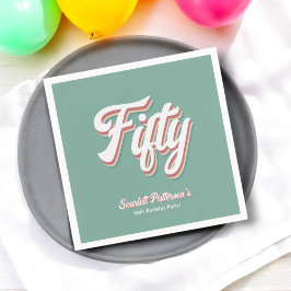 エレガントレトロ70s Groovy 50ユニーク誕生日 スタンダードカクテルナプキン