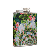 エレガントレトロbohoウォーター色ピンクフローラ フラスク (右)