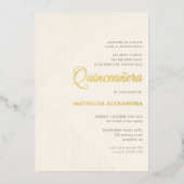 エレガントレースティアラキンセアニラゴールド 箔招待状 (正面)