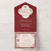 エレガントレースフローラ中国の結婚の オールインワン招待状 (内側)