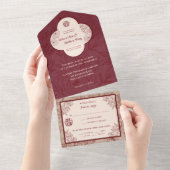 エレガントレースフローラ中国の結婚の オールインワン招待状 (貼ってはがせる)