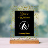 エレガントロカスタムゴ黄金のドット黒 アクリルサイン (ニュートラル)