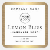 エレガントロカスタムゴ黄金グラデーション製品ラベル スクエアシール (正面)