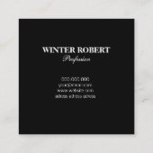 エレガントロカスタムストライプのゴ黒金ゴールド箔絵を描 スクエア名刺 (裏面)