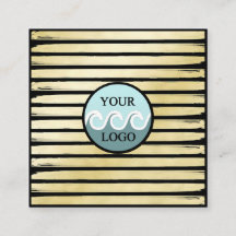 エレガントロカスタムストライプのゴ黒金ゴールド箔絵を描