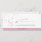 エレガントロゴ付きフェミニンピンク 招待状 (裏面)