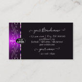 エレガントロゴ付き華美縁ど濃い紫 名刺 (裏面)