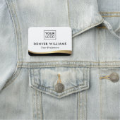 エレガントロゴ黒の黄金のグラデーションフェイクを追加縁ど追加 名札 (インサイチュ)