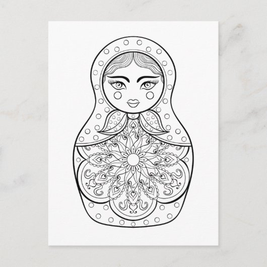 エレガントロシアの人形 ポストカード (正面)