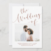 エレガントロマンス | テラコッタ ツー フォト ウェディング 招待状 (正面)