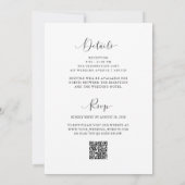 エレガントロマンス | フォトQRコードオールインワン結婚式 招待状 (裏面)