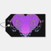 エレガントロマンチックな紫のハート ギフトタグ (裏面横)