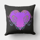 エレガントロマンチックな紫のハート クッション (裏面)